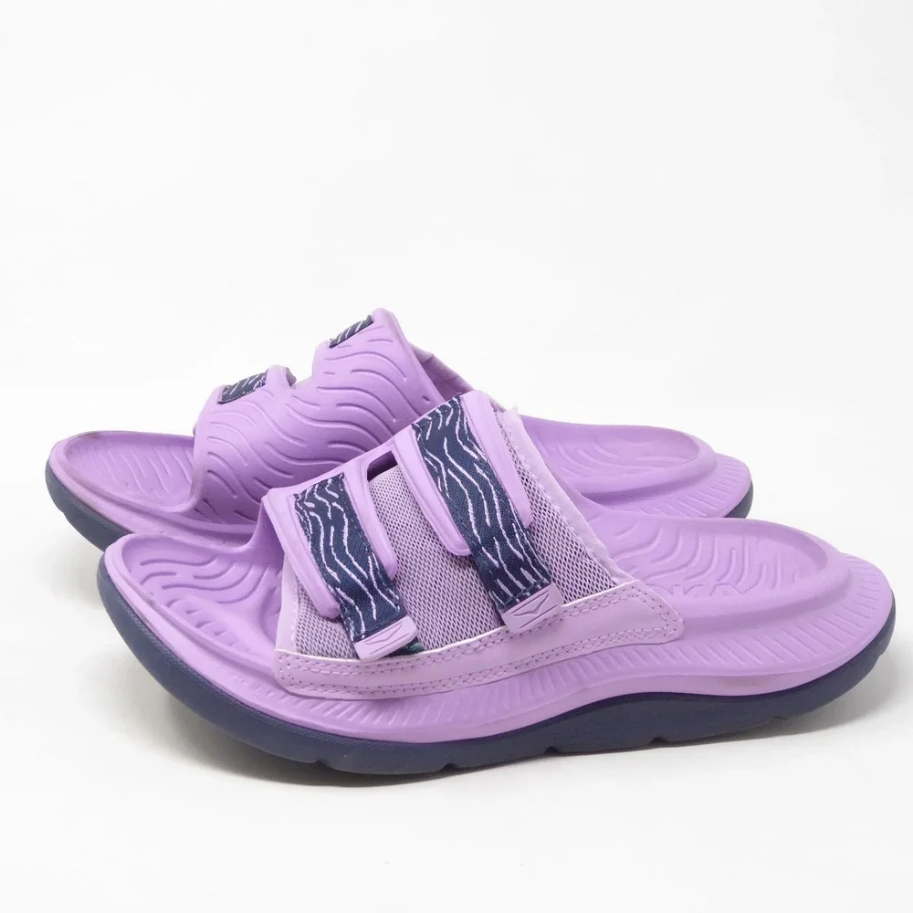 Hoka Womens Ora Luxe Slide Sandals Purple Adjustable Straps Size 6